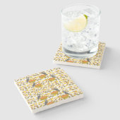 Autumn Pumpkin Pattern Absorbent Stone Coaster Set ストーンコースター (横)