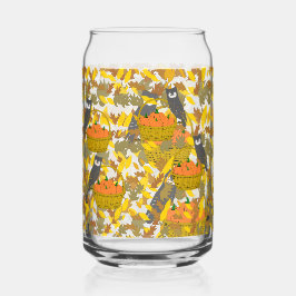Autumn Pumpkin Pattern Can Glass for Fall Drinks ガラス缶