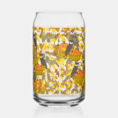 Autumn Pumpkin Pattern Can Glass for Fall Drinks ガラス缶 (左)