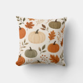 Autumn Pumpkin Pattern Decorative Throw Pillow クッション (正面)