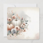 Autumn Pumpkins and Florals Fall Background 招待状 (正面)
