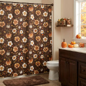 Autumn Pumpkins and Flowers  シャワーカーテン
