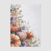 Autumn Pumpkins and Flowers Fall Pattern Decoupage 薄葉紙 (正面)