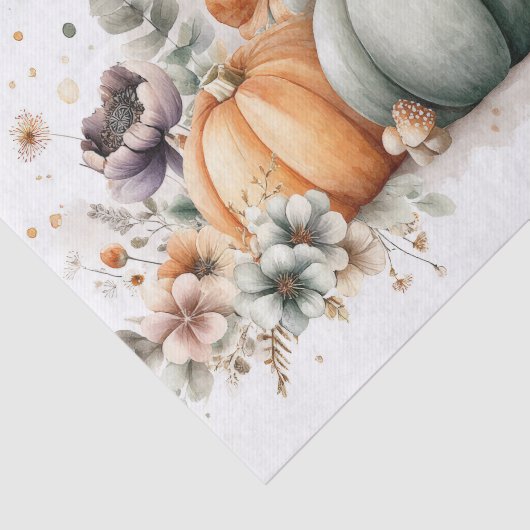 Autumn Pumpkins and Flowers Fall Pattern Decoupage 薄葉紙 (詳細)