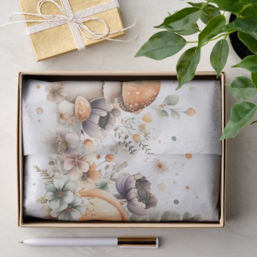 Autumn Pumpkins and Flowers Fall Pattern Decoupage 薄葉紙 (ギフト)