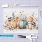 Autumn Pumpkins and Flowers Fall Pattern Decoupage 薄葉紙 (クラフト)