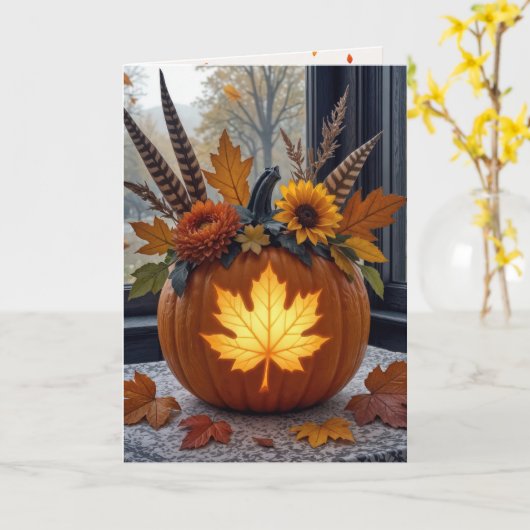 Autumn Pumpkins Bouquet カード (黄色い花)