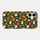 Autumn Pumpkins & Mushrooms Seamless Pattern Phone iPhone 16ケース (裏面横)