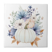 Autumn Punpkin Floral Ceramic Tile タイル (正面)