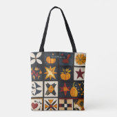 Autumn Quilt Block Pattern | Rustic Harvest トートバッグ (裏面)