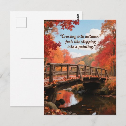 Autumn Quotes Forest Trees Leaves Ways  ポストカード (正面/裏面)