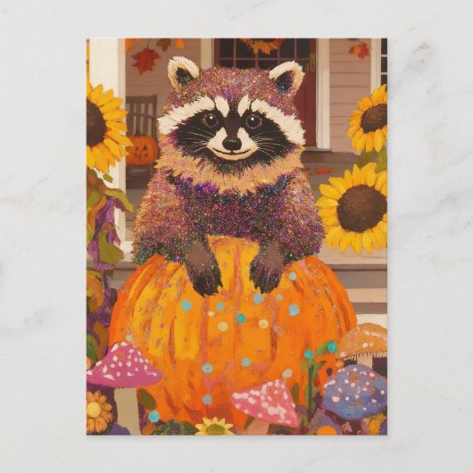 Autumn Raccoon ポストカード (正面)