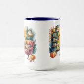 Autumn Reading Chair Mug — Cozy Lamp & Book Corner マグカップ (中央)