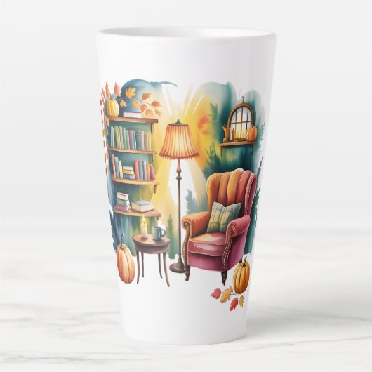 Autumn Reading Chair Tasses —Book Corner カフェラテマグ (正面)