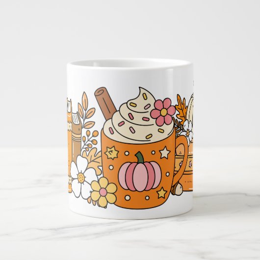 Autumn Reading – Cozy Books & Pumpkin Spice ジャンボコーヒーマグカップ (正面)
