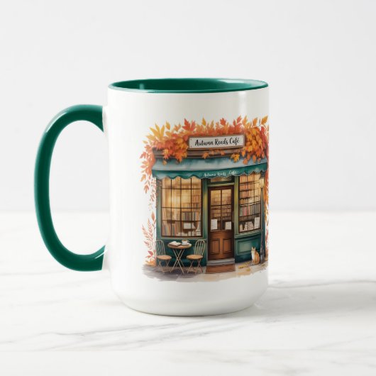 Autumn Reads Café MUG — Fall Bookstore  マグカップ (左)