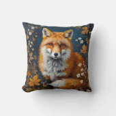 Autumn Red Fox – Orange Fox Illustration クッション (正面)