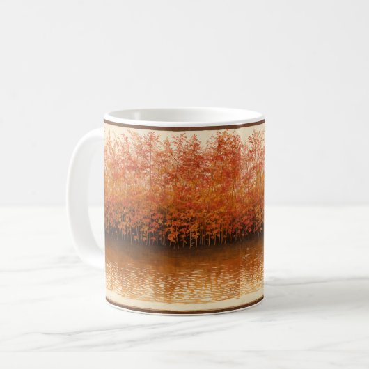 Autumn Reflection - Maple Lake Mug コーヒーマグカップ (正面左)