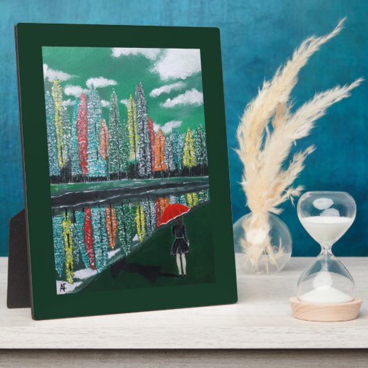 Autumn Reflection Painting by Alfred Fox フォトプラーク (側面)