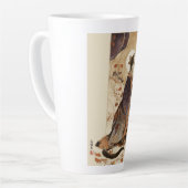 "Autumn Reverie" Japanese Cat in Kimono Art カフェラテマグ (左アングル)