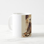 "Autumn Reverie" Japanese Cat in Kimono Art コーヒーマグカップ (正面左)