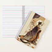 "Autumn Reverie" Japanese Cat in Kimono Art ノートブック (内側)