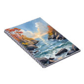 Autumn River Sunlight Fall Landscape Watercolor ノートブック (右側)