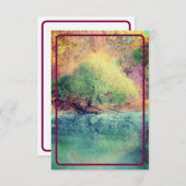 Autumn River with Maroon Border- Blank Card サンキューカード (正面/裏面)