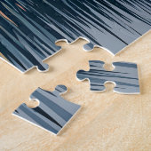 Autumn Riverside European City Illustration Art ジグソーパズル (側面)