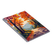 Autumn Road | Watercolor Fall Foliage Leaves ノートブック (右側)