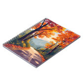 Autumn Road | Watercolor Fall Foliage Leaves ノートブック (左側)