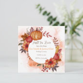 Autumn Romance Pumpkin Wedding Engagement Cards セーブザデート (スタンド正面)