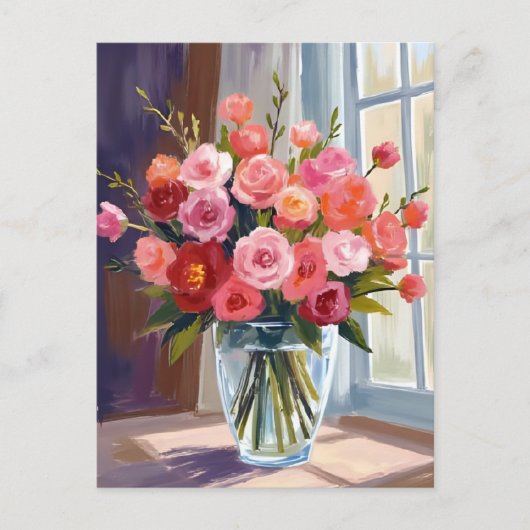 Autumn Rose Bouquet Floral Fall ポストカード (正面)