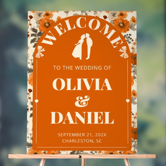 Autumn Rust Entry Sign with Leaves アクリルサイン (ニュートラル)