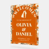  Autumn Rust Entry Sign with Leaves アクリルサイン (傾斜)