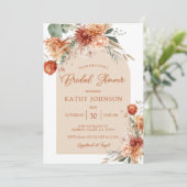 Autumn Rustic Arch Floral Fall Bridal Shower 招待状 (スタンド正面)