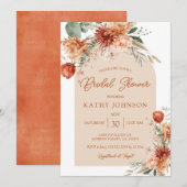 Autumn Rustic Arch Floral Fall Bridal Shower 招待状 (正面/裏面)