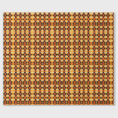 Autumn Rustic Argyle Plaid Orange, Brown & Cream ラッピングペーパー (フラット)