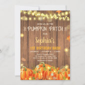 Autumn Rustic Pumpkin Patch Birthday 招待状 (正面)