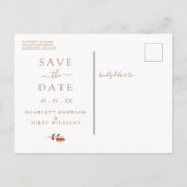 Autumn Sage Green Photo Save The Date 案内ポストカード (裏面)