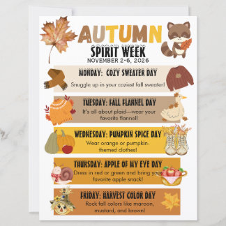 Autumn School Spirit Week Flyer 