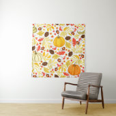 Autumn seamless background with pumpkins, acorns, タペストリー (インサイチュ)