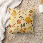 Autumn Seamless Pattern Pumpkin & Fall Leaves クッション (ブランケット)