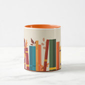 Autumn season cozy book stack  Taza マグカップ (中央)
