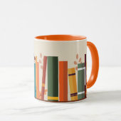 Autumn season cozy book stack  Taza マグカップ (正面右)