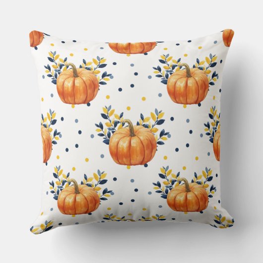 Autumn Serenity Reversible Pumpkin & Dots クッション (裏面)