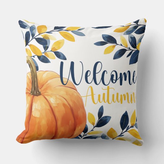 Autumn Serenity Reversible Pumpkin & Dots クッション (正面)