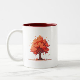 Autumn Serenity Tree ツートーンマグカップ