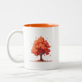 Autumn Serenity Tree ツートーンマグカップ