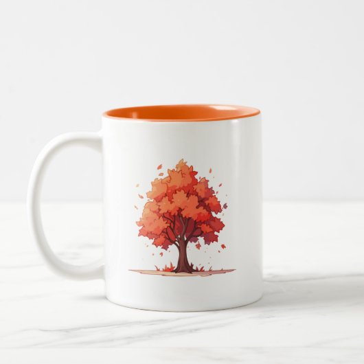Autumn Serenity Tree ツートーンマグカップ (左)